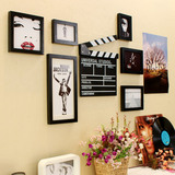 时尚欧式照片墙创意简约现代黑白相框墙走廊玄关相片墙咖啡厅画框