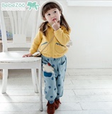 韩国bebezoo女童杯子蛋糕加厚加绒卫衣套装保暖运动衣韩范儿套装