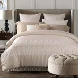 新品美式欧式床上用品纯色四五六七件套简约床品奢华样板房多件套