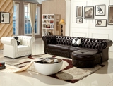 简约欧式真皮沙发123组合 小户型转角皮艺沙发 奢华真皮沙发