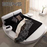 BENS奔斯北欧家具皮床圆形床简约现代欧式圆形床双人床1.8米8157
