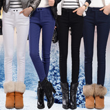 2015新款冬季加绒加厚铅笔裤女式高腰弹力修身显瘦小脚休闲长裤