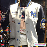 正品代购MLB棒球服男女外套 2016秋新款NY拼接卡通娃娃棒球衫卫衣