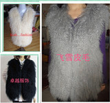 2015秋冬韩版新款女式修身整皮滩羊毛貉子毛皮草马甲外套反季促销