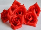 仿真玫瑰花头花朵卷边玫瑰花婚庆生日玫瑰假花绢花塑料花厂家批发
