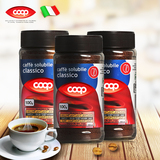 COOP无糖速溶咖啡 酷欧培意大利进口纯黑咖啡粉 中度烘焙100g*3罐
