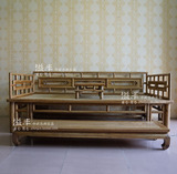 老北榆木罗汉床三件套全实木榻禅椅新中式现代简约仿古家具沙发床
