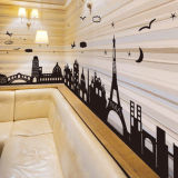 欧式黑白建筑客厅踢脚线墙贴走廊装饰腰线铁塔个性创意贴纸可移除