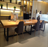 设计师家具创意铁艺办公桌咖啡厅桌铁艺餐桌书桌会议桌实木餐桌