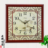 中式明清挂表仿古静音实木钟大号客厅石英钟表欧式田园表创意时钟