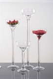 高脚酒杯形 婚礼路引玻璃花瓶 透明 婚庆餐桌花瓶 欧式 结婚花瓶