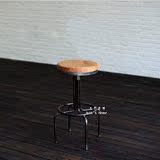 吧椅 欧式吧台椅酒吧椅 铁艺高脚椅金属咖啡凳子loft 实木坐垫