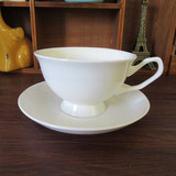 正品高档纯白骨瓷欧式高档咖啡杯碟下午茶拿铁杯红茶杯卡布奇诺杯