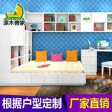 上海儿童房榻榻米书桌飘窗空间E0级简约书房组合转角衣柜家具