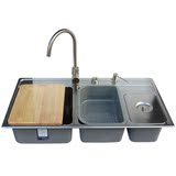 普乐美水槽 BM604 厨房洗菜盆 带垃圾桶台控 304不锈钢水槽