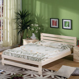 简易单人实木床1.2米松木床简约实木床1.5m双人硬板床1.8米