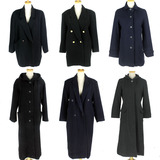 古着Vintage 日本韩国复古羊毛呢外套双面绒纯色欧美原单孤品大衣