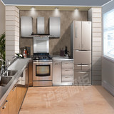 沪鑫 整体不锈钢橱柜定做整体厨房厨柜304全不锈钢整体橱柜台面
