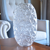 大号冰凌纹玻璃花瓶创意水培插花客厅卧室欧式摆件居家装饰富贵竹