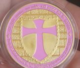 纪念章 镀金粉色十字 梵蒂冈罗马教皇 葡萄牙俄罗斯 无面值非硬币
