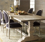 美式乡村loft风格实木家具办公长桌原木餐厅大桌复古会议桌餐桌
