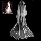 新娘头纱2016新款包邮韩式蕾丝花边3米超长拖尾软纱结婚拍照婚纱