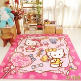 可爱Kitty猫地毯凯蒂猫绒面地垫儿童游戏垫客厅卧室可水洗地毯