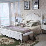 欧式床实木板式床地中海简欧床1.5米1.8米双人床田园床卧室简约床