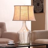 美式简约现代创意玻璃酒瓶子大号设计师样板房客厅卧室装饰台灯