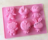 硅胶蛋糕模具 手工皂模 卡通 海绵宝宝 大嘴猴 KT猫 小兔