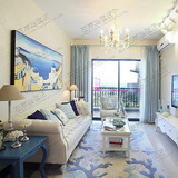时尚蓝色地中海宜家地毯茶几沙发客厅地毯卧室床边手工腈纶毯定制