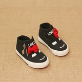 一2周岁女宝宝帆布鞋短靴高帮帆布鞋两3岁单靴韩版女童帆布单鞋鞋