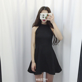 晚礼服连衣裙无袖2016新款夏季韩版女装气质修身黑色显瘦裙子学生