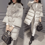 韩版羊羔毛棉服棉衣女 2015新款中长款甜美喇叭袖a字型潮流斗篷款