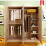 简易宜家实木质板式2 3 4门衣柜大容量储物柜儿童衣橱阳台组合柜