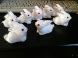 仿真兔子模型大白兔桌面摆件真皮小兔子毛绒动物玩具女生节日礼物