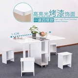 宜家折叠餐桌小户型伸缩餐台长方形饭桌可移动可折叠免安装收纳桌