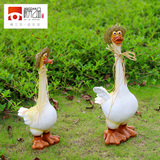 树脂工艺品家居户外花庭院公园林装饰品动物雕塑摆件卡通大嘴鸭子