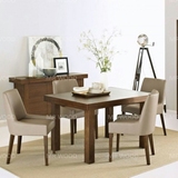 实木餐桌椅组合小户型餐桌折叠可伸缩推拉桌子简约现代黑胡桃6人