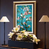 美式欧式客厅装饰画玄关画 卧室沙发背景挂画有框画 红梅喜鹊