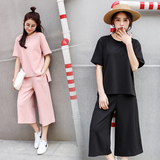 女装夏2016夏季新款韩版时尚休闲光板宽松套装女装学院风新品包邮