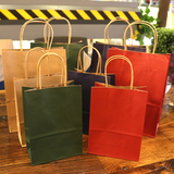 时尚手提袋纯色牛皮纸袋 绿色环保 包装袋 个性礼品袋礼物袋子