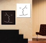 黑白微笑客厅装饰画抽象壁画沙发背景墙挂画现代简约卧室无框画