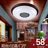 新中式led阳台吸顶灯 实木过道灯门厅灯餐厅卧室楼梯玄关走廊灯具