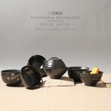 三分烧和风米饭碗樱花碗日式喇叭碗方碗螺纹碗创日韩意陶瓷餐具