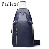 Padieoe新款单肩包男士胸包腰包户外运动斜挎跨男包休闲真皮包包