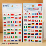 LUNA PAKR●韩国 世界各国国旗 旅游日记泡棉立体相册贴纸