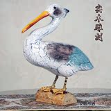 美式乡村实木摆件装饰品 工艺品家居饰品 摆设创意动物鸭子摆设