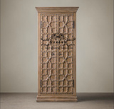美式乡村法式风格欧式意大利新古典雕花做旧复古罗马柱实木衣柜