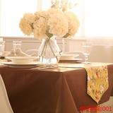 []依诺 糖果色纯色欧式餐桌茶几桌布桌旗椅套椅垫套装 可定制